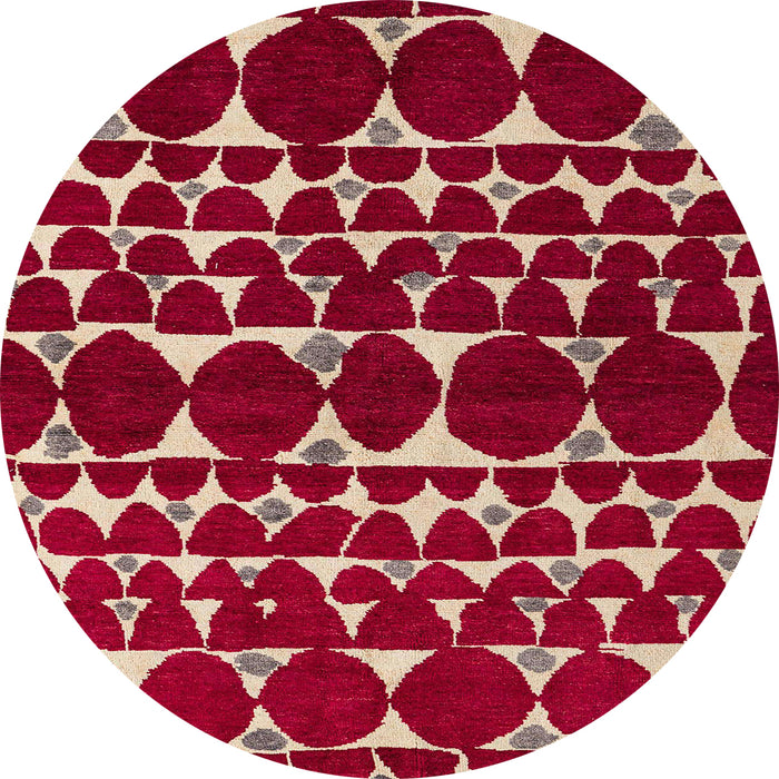 Round Abstract Brown Oriental Rug, abs5038