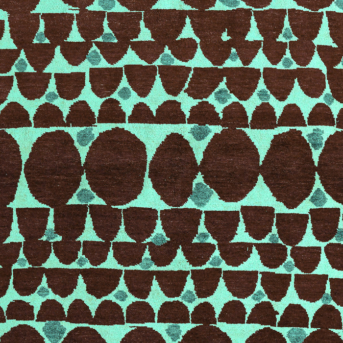 Machine Washable Oriental Turquoise Modern Area Rugs, wshabs5038turq