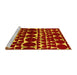 Sideview of Machine Washable Oriental Yellow Modern Rug, wshabs5038yw