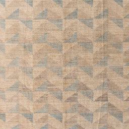 Square Abstract Orange Brown Oriental Rug, abs5039