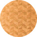 Round Oriental Orange Modern Rug, abs5039org