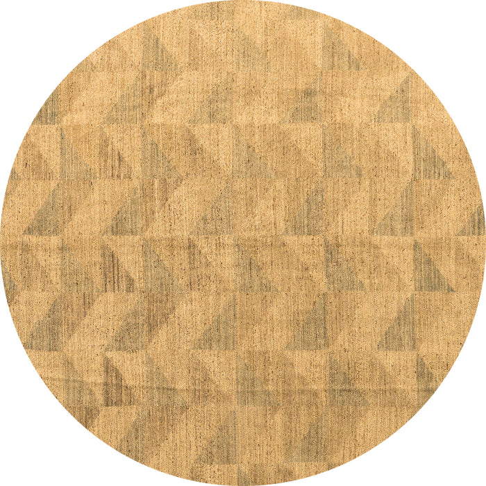 Round Machine Washable Oriental Brown Modern Rug, wshabs5039brn