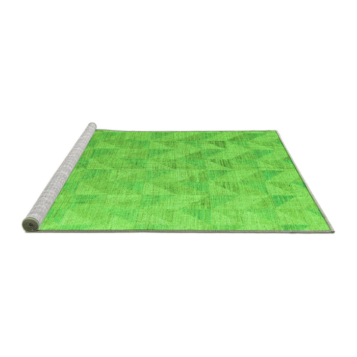 Sideview of Machine Washable Oriental Green Modern Area Rugs, wshabs5039grn