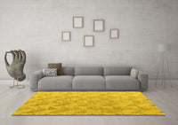 Machine Washable Oriental Yellow Modern Rug, wshabs5039yw