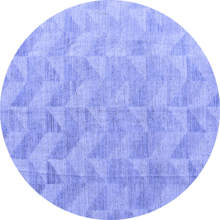 Round Oriental Blue Modern Rug, abs5039blu
