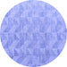 Round Oriental Blue Modern Rug, abs5039blu