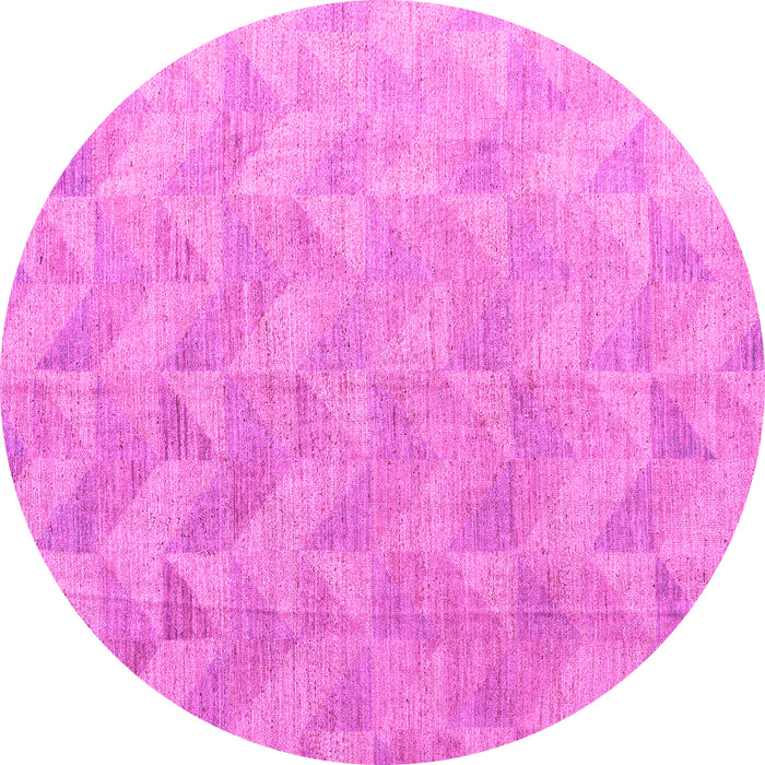 Round Oriental Pink Modern Rug, abs5039pnk