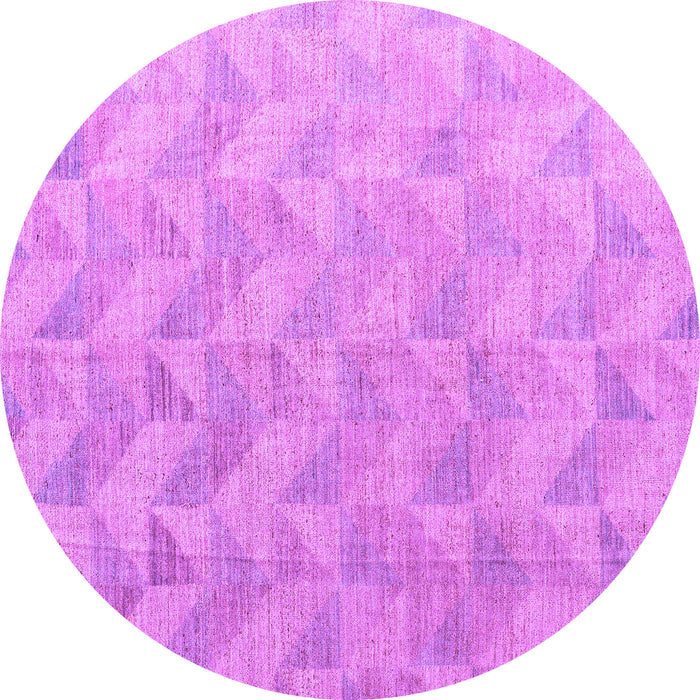 Round Machine Washable Oriental Purple Modern Area Rugs, wshabs5039pur