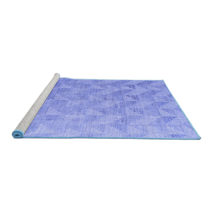Sideview of Machine Washable Oriental Blue Modern Rug, wshabs5039blu