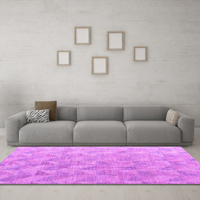 Machine Washable Oriental Purple Modern Area Rugs in a Living Room, wshabs5039pur