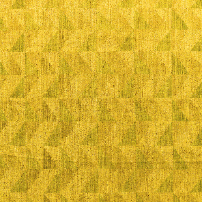 Square Machine Washable Oriental Yellow Modern Rug, wshabs5039yw