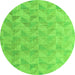 Round Oriental Green Modern Rug, abs5039grn