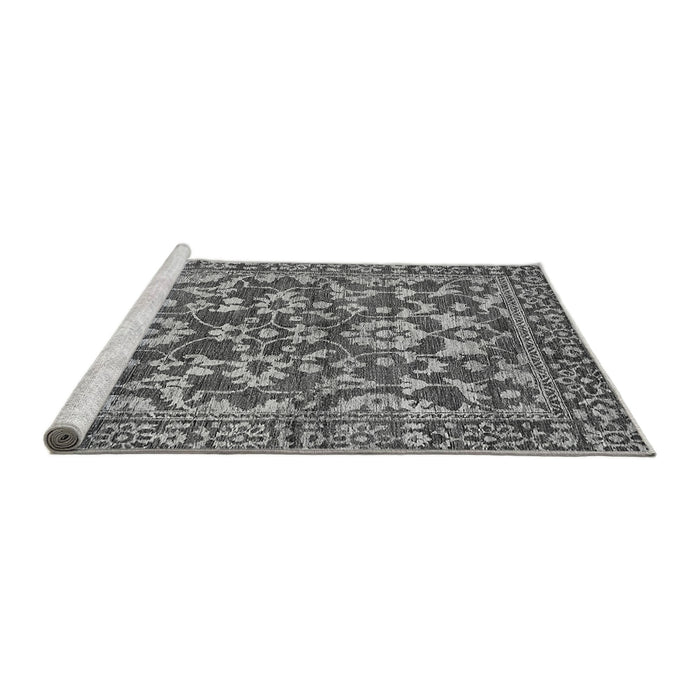 Sideview of Machine Washable Abstract Gray Modern Rug, wshabs503gry