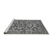 Sideview of Machine Washable Abstract Gray Modern Rug, wshabs503gry