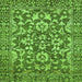 Square Machine Washable Abstract Green Modern Area Rugs, wshabs503grn