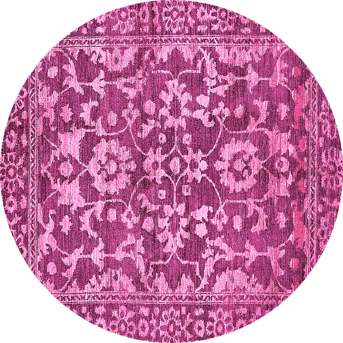 Round Abstract Pink Modern Rug, abs503pnk