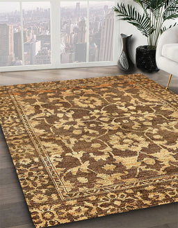 Abstract Orange Modern Rug in Family Room, abs503