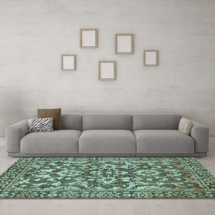 Machine Washable Abstract Light Blue Modern Rug in a Living Room, wshabs503lblu