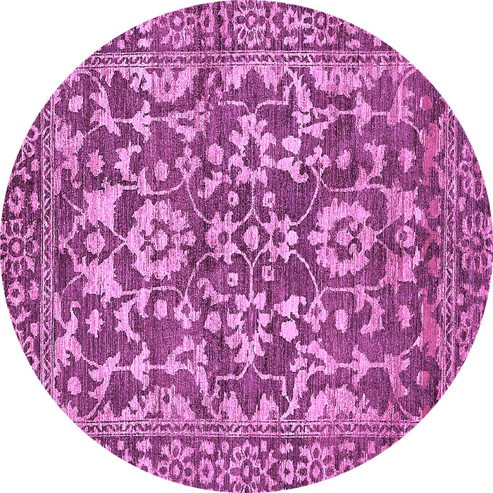 Round Machine Washable Abstract Purple Modern Area Rugs, wshabs503pur