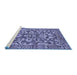 Sideview of Machine Washable Abstract Blue Modern Rug, wshabs503blu