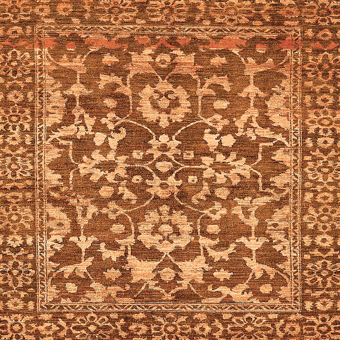 Square Machine Washable Abstract Orange Modern Area Rugs, wshabs503org