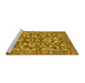 Sideview of Machine Washable Abstract Yellow Modern Rug, wshabs503yw