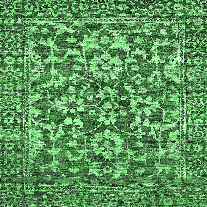 Square Abstract Emerald Green Modern Rug, abs503emgrn