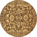 Round Abstract Brown Modern Rug, abs503brn