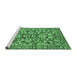 Sideview of Machine Washable Abstract Emerald Green Modern Area Rugs, wshabs503emgrn