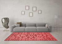 Machine Washable Abstract Red Modern Rug, wshabs503red