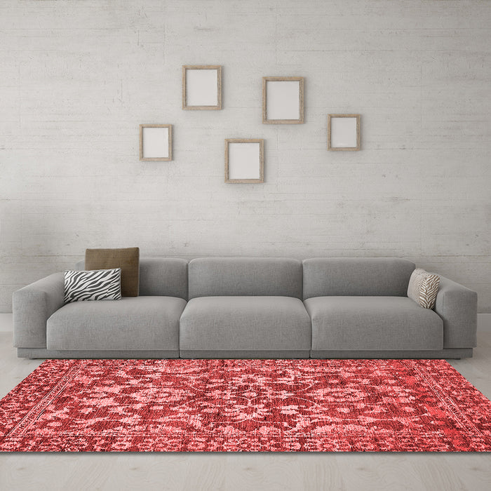 Modern Red Washable Rugs