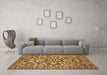 Machine Washable Abstract Brown Modern Rug in a Living Room,, wshabs503brn