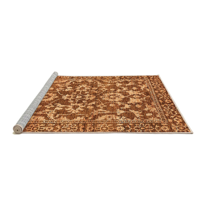 Sideview of Machine Washable Abstract Orange Modern Area Rugs, wshabs503org