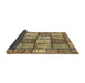 Sideview of Abstract Chrome Gold Yellow Modern Rug, abs504