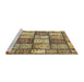 Sideview of Machine Washable Abstract Chrome Gold Yellow Rug, wshabs504