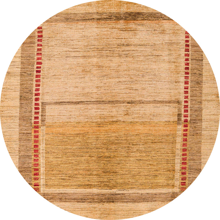 Round Abstract Orange Oriental Rug, abs5040