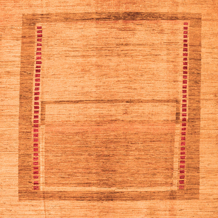 Square Machine Washable Oriental Orange Modern Area Rugs, wshabs5040org