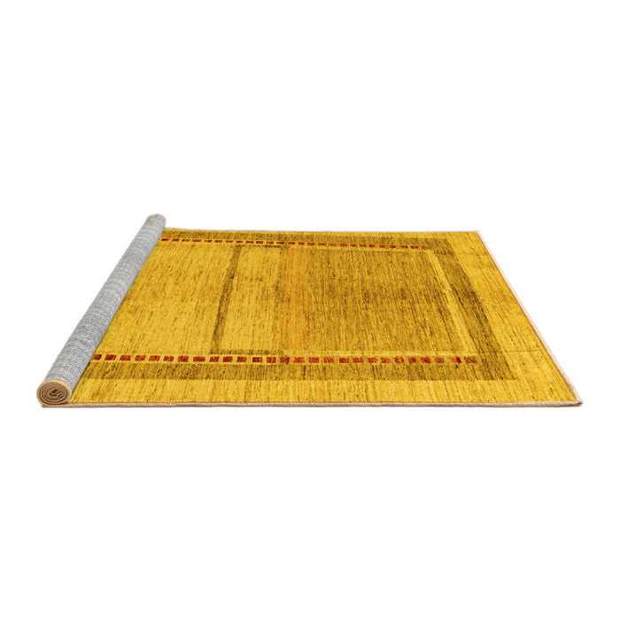 Sideview of Machine Washable Oriental Yellow Modern Rug, wshabs5040yw