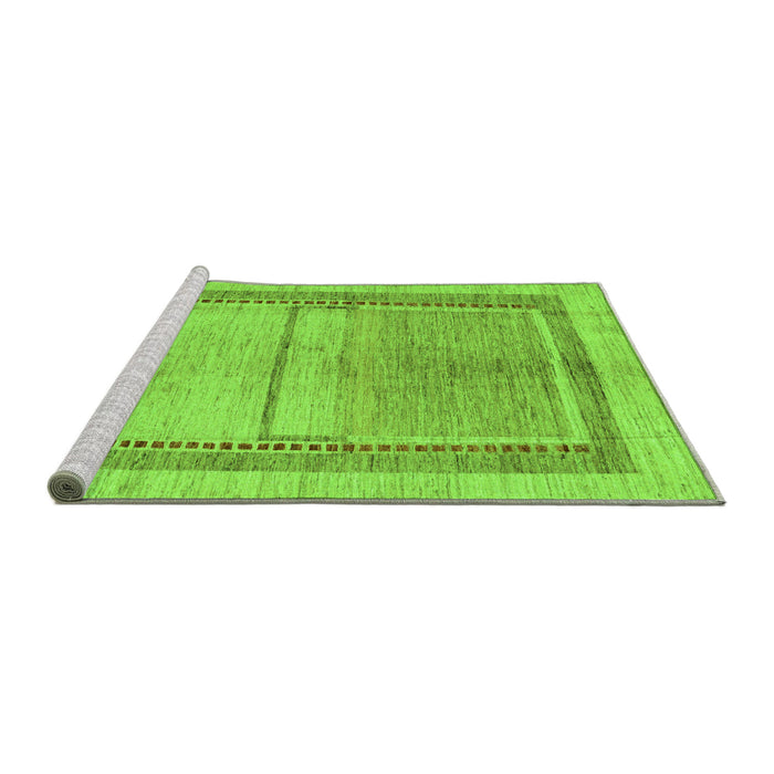 Sideview of Machine Washable Oriental Green Modern Area Rugs, wshabs5040grn