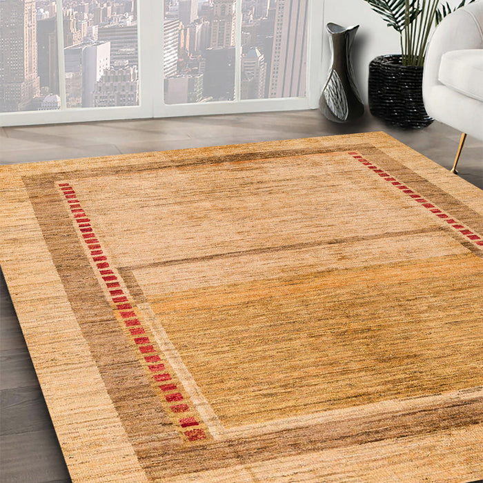 Machine Washable Abstract Orange Rug in a Family Room, wshabs5040