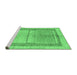 Sideview of Machine Washable Oriental Emerald Green Modern Area Rugs, wshabs5040emgrn