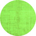 Round Oriental Green Modern Rug, abs5041grn