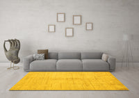 Machine Washable Oriental Yellow Modern Rug, wshabs5041yw