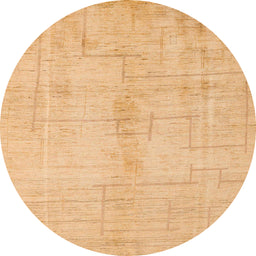 Round Abstract Orange Oriental Rug, abs5041