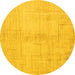 Round Oriental Yellow Modern Rug, abs5041yw