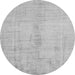 Round Oriental Gray Modern Rug, abs5041gry