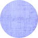 Round Oriental Blue Modern Rug, abs5041blu