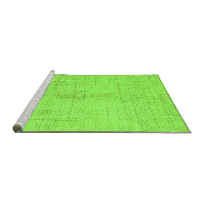 Sideview of Machine Washable Oriental Green Modern Area Rugs, wshabs5041grn