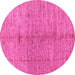 Round Oriental Pink Modern Rug, abs5042pnk