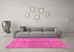 Machine Washable Oriental Pink Modern Rug in a Living Room, wshabs5042pnk